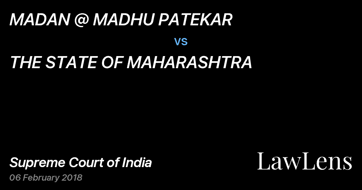 Preview image for MADAN @ MADHU PATEKAR vs. THE STATE OF MAHARASHTRA