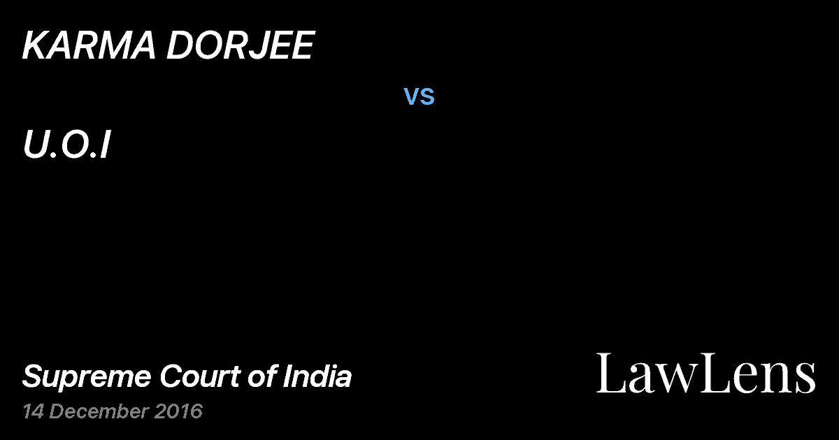 Preview image for KARMA DORJEE vs. U.O.I