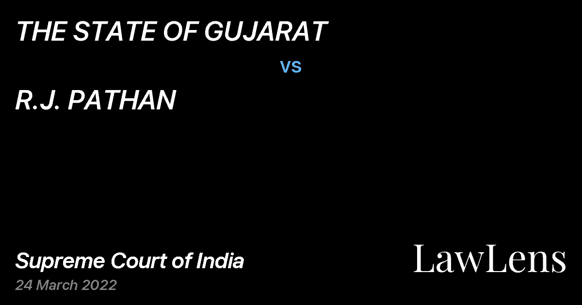 Preview image for THE STATE OF GUJARAT vs. R.J. PATHAN