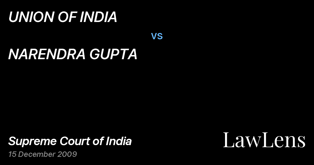 Preview image for UNION OF INDIA vs. NARENDRA GUPTA