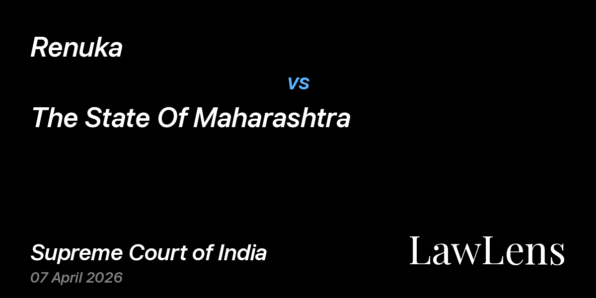 Preview image for Renuka vs. The State Of Maharashtra