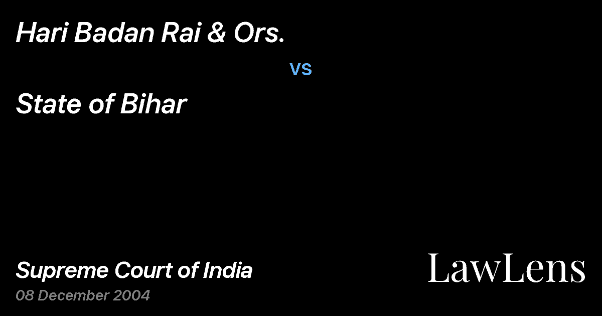 Preview image for Hari Badan Rai & Ors. vs. State of Bihar