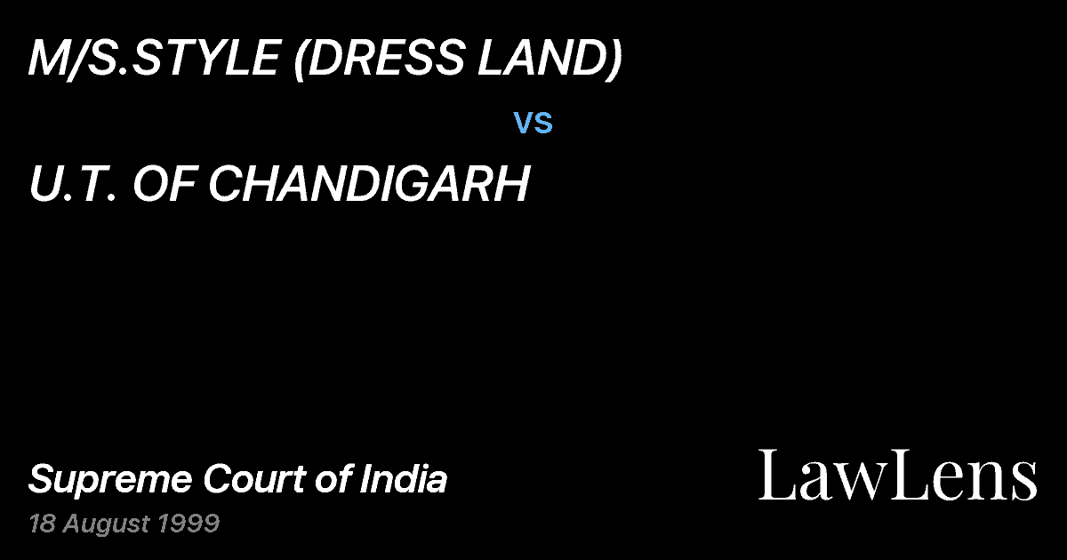 Preview image for M/S.STYLE (DRESS LAND) vs. U.T. OF CHANDIGARH