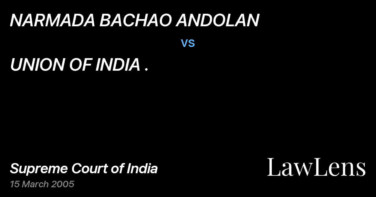 Preview image for NARMADA BACHAO ANDOLAN vs. UNION OF INDIA .