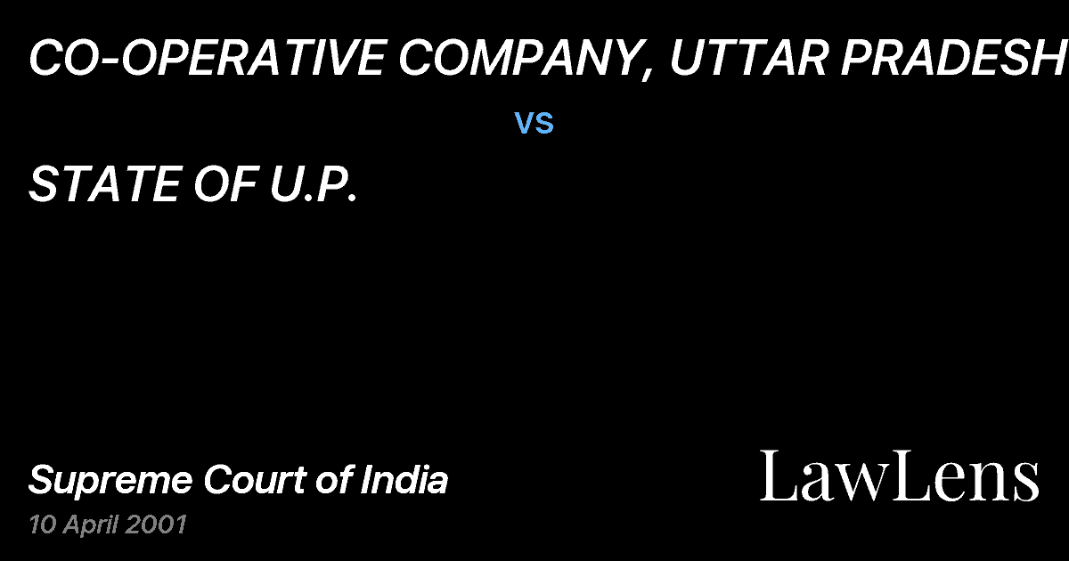 Preview image for CO-OPERATIVE COMPANY, UTTAR PRADESH vs. STATE OF U.P.