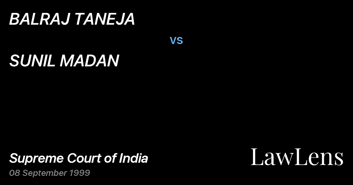 Preview image for BALRAJ TANEJA vs. SUNIL MADAN