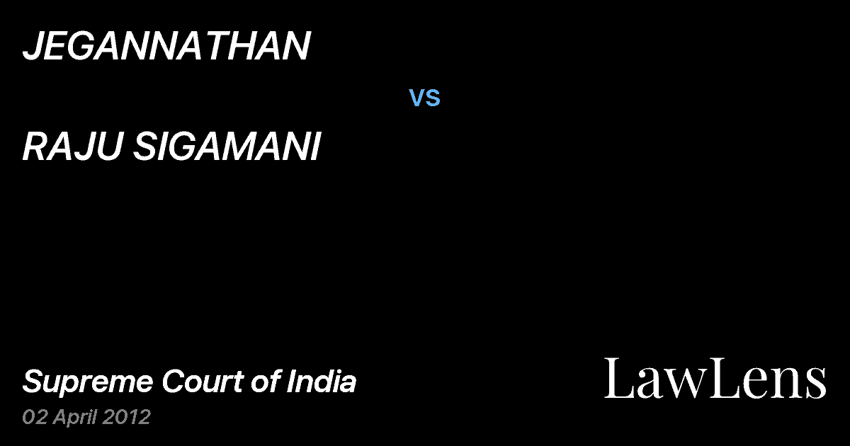 Preview image for JEGANNATHAN vs. RAJU SIGAMANI