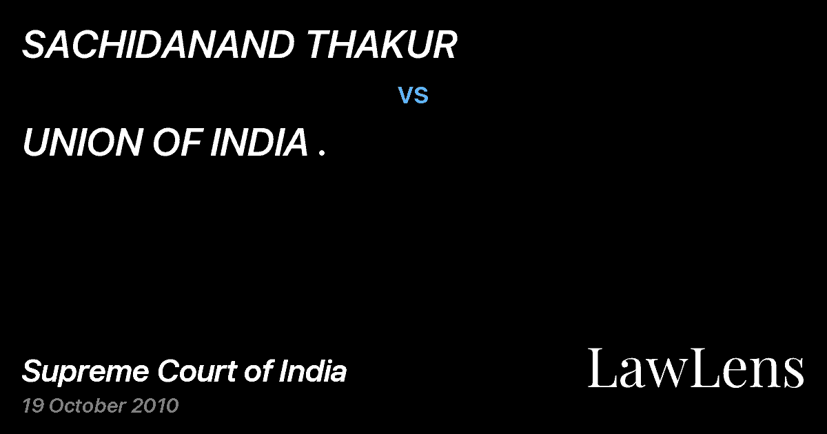 Preview image for SACHIDANAND THAKUR vs. UNION OF INDIA .