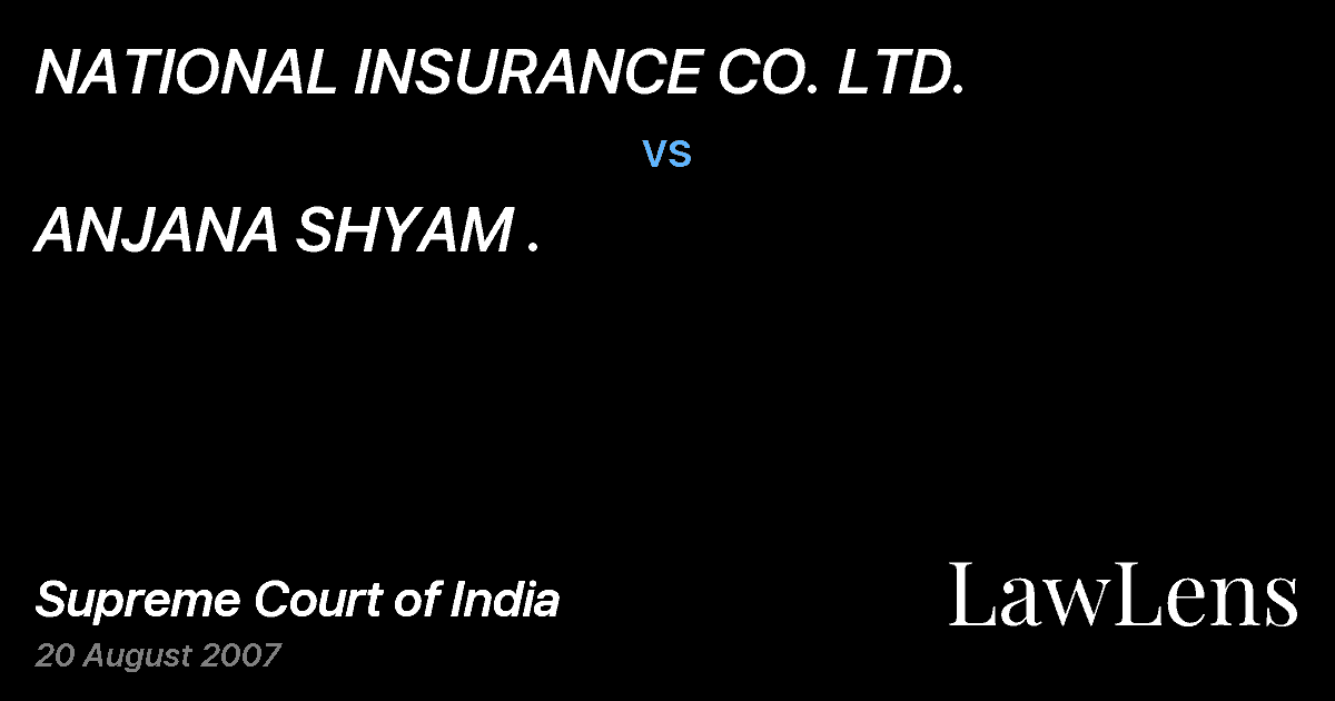 Preview image for NATIONAL INSURANCE CO. LTD. vs. ANJANA SHYAM .