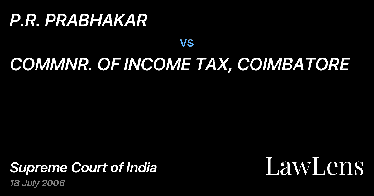 Preview image for P.R. PRABHAKAR vs. COMMNR. OF INCOME TAX, COIMBATORE