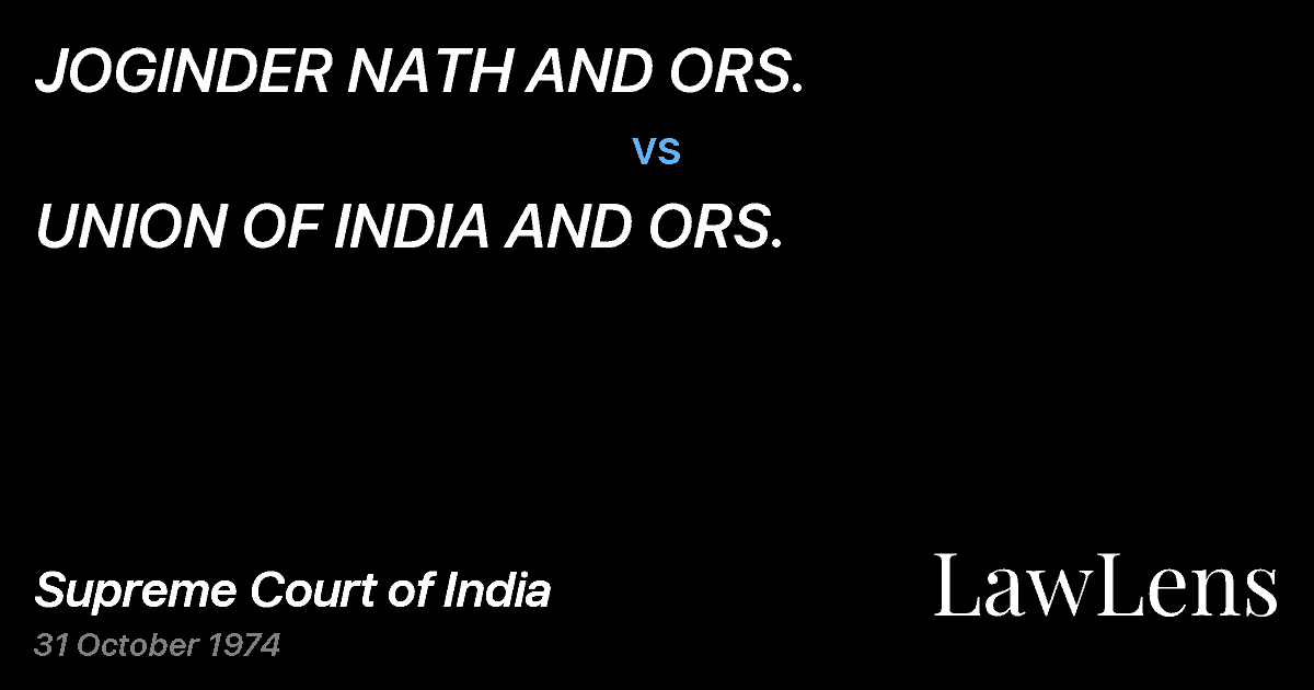 Preview image for JOGINDER NATH AND ORS. vs. UNION OF INDIA AND ORS.
