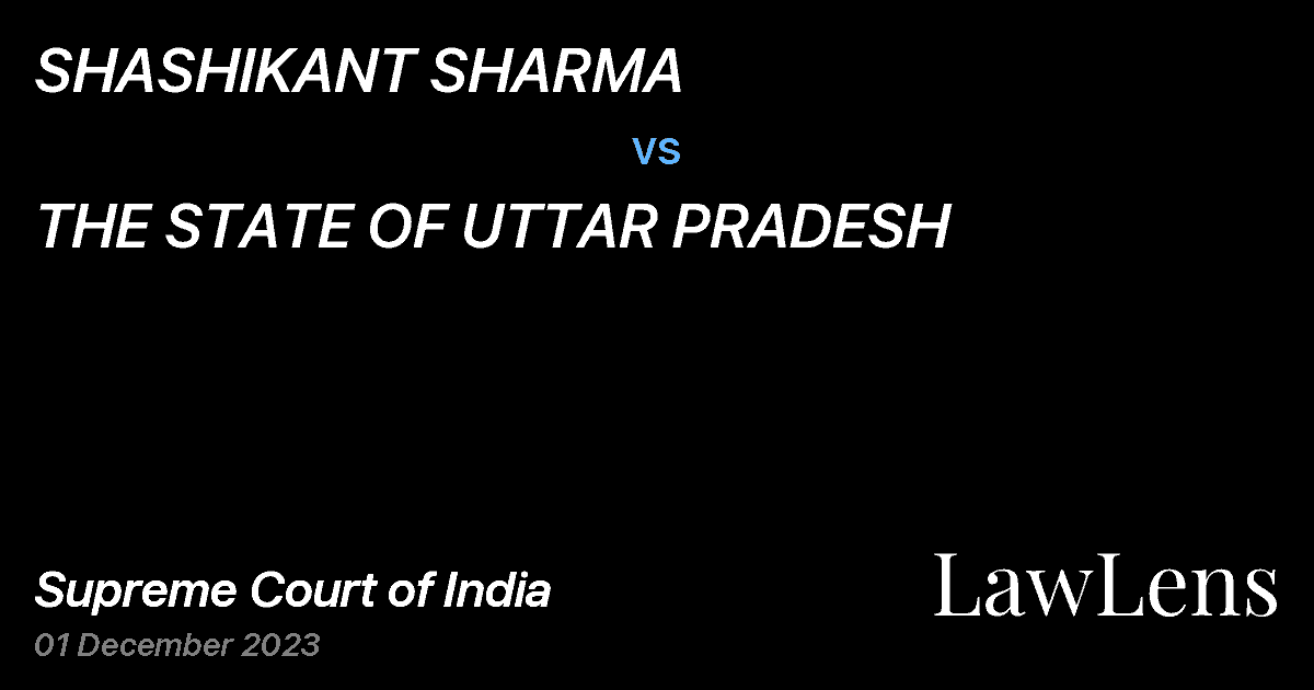 Preview image for SHASHIKANT SHARMA vs. THE STATE OF UTTAR PRADESH