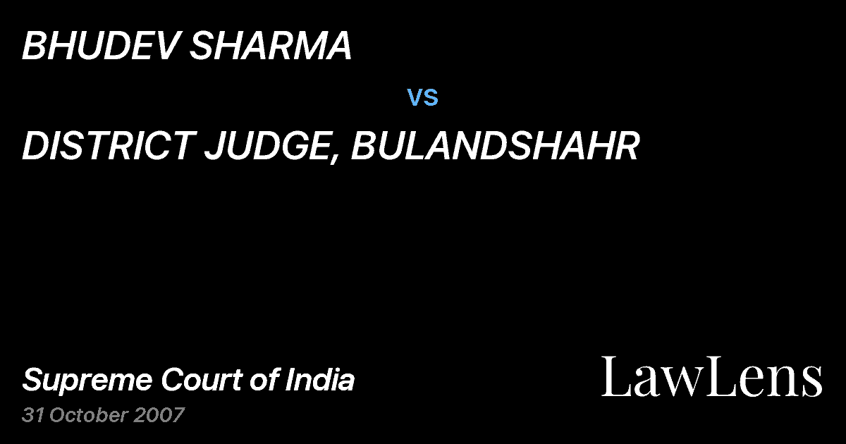 Preview image for BHUDEV SHARMA vs. DISTRICT JUDGE, BULANDSHAHR