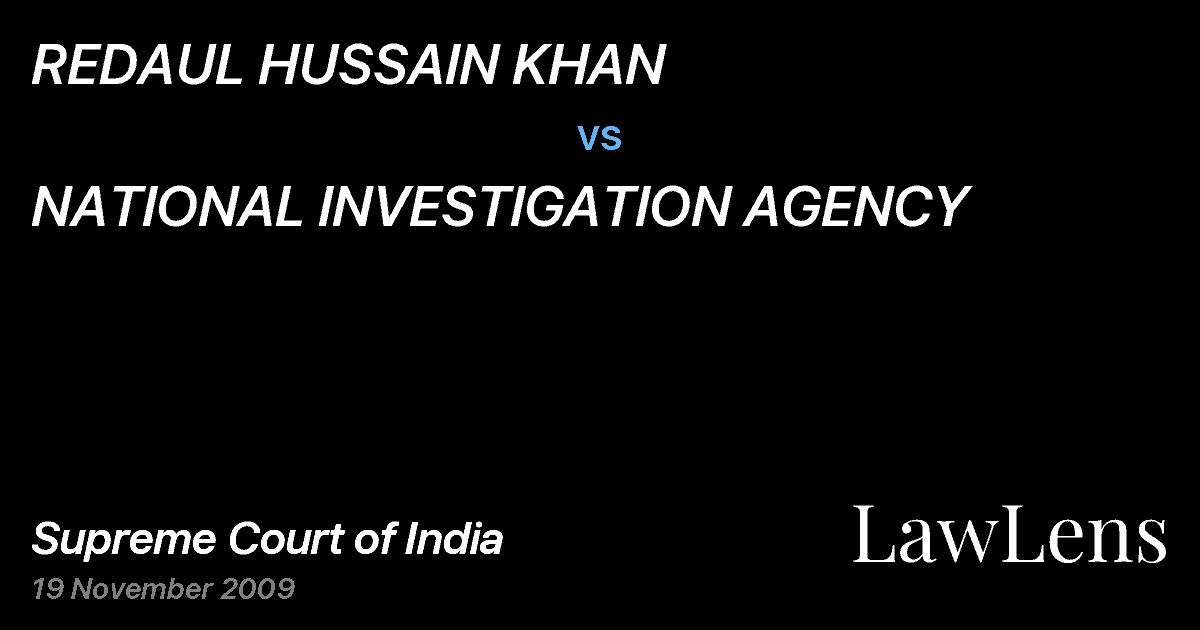 Preview image for REDAUL HUSSAIN KHAN vs. NATIONAL INVESTIGATION AGENCY