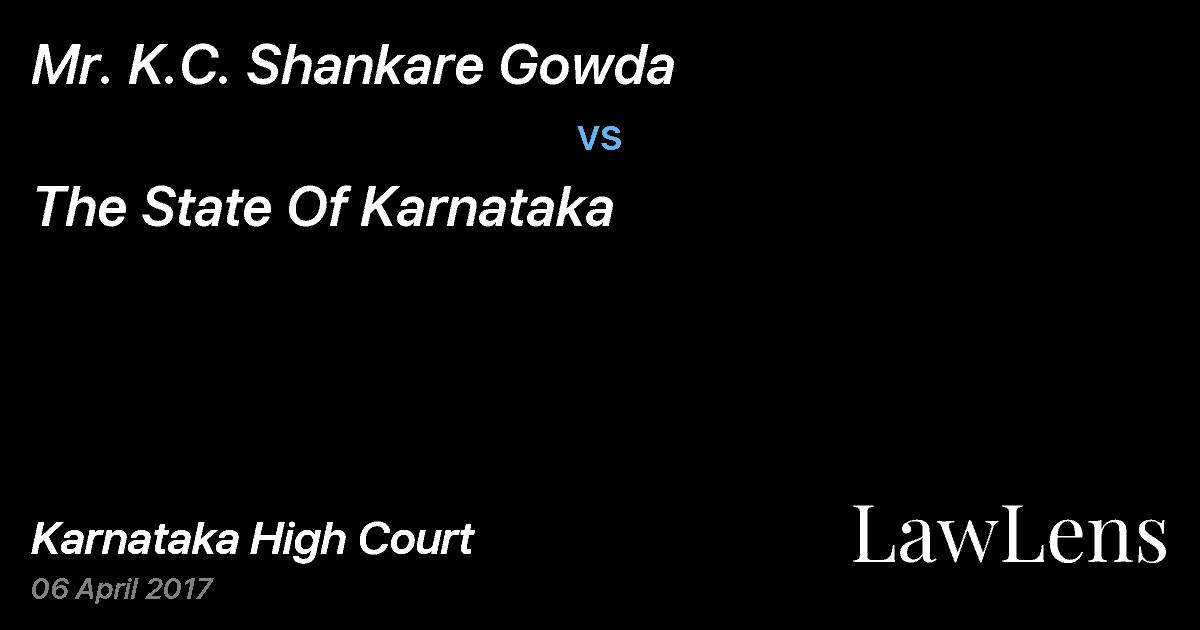 Preview image for Mr. K.C. Shankare Gowda vs. The State Of Karnataka