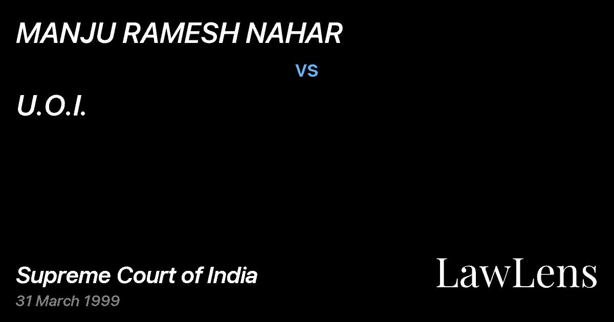 Preview image for MANJU RAMESH NAHAR vs. U.O.I.