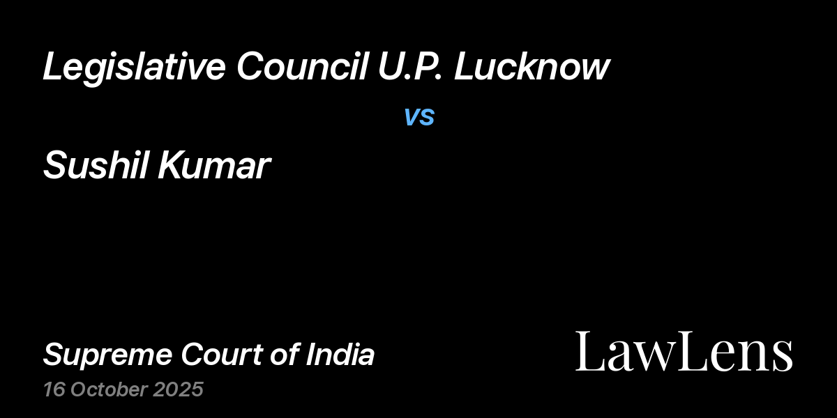 Preview image for Legislative Council U.P. Lucknow vs. Sushil Kumar