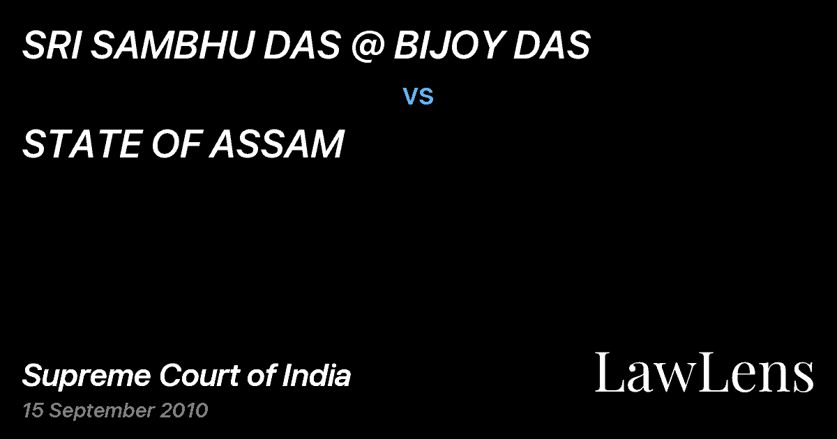 Preview image for SRI SAMBHU DAS @ BIJOY DAS vs. STATE OF ASSAM