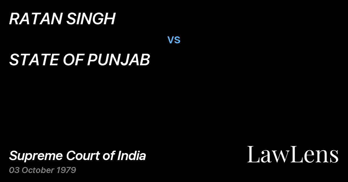 Preview image for RATAN SINGH vs. STATE OF PUNJAB