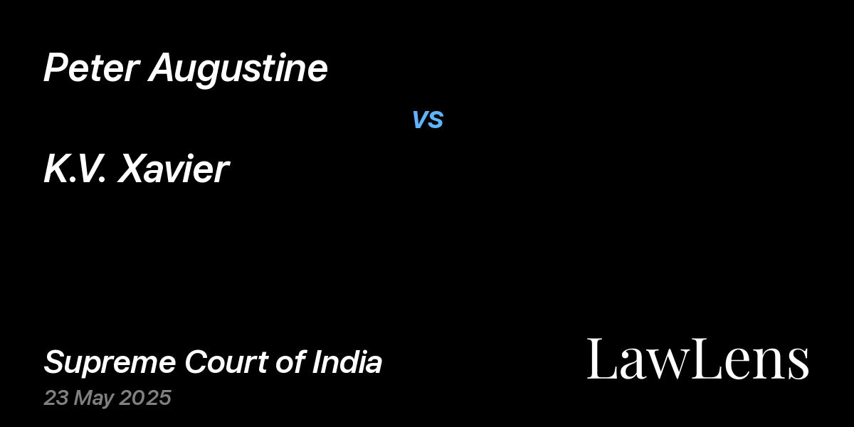 Preview image for Peter Augustine vs. K.V. Xavier