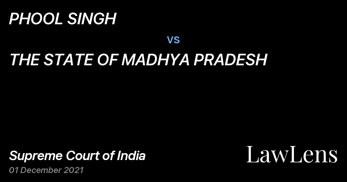 Preview image for PHOOL SINGH vs. THE STATE OF MADHYA PRADESH
