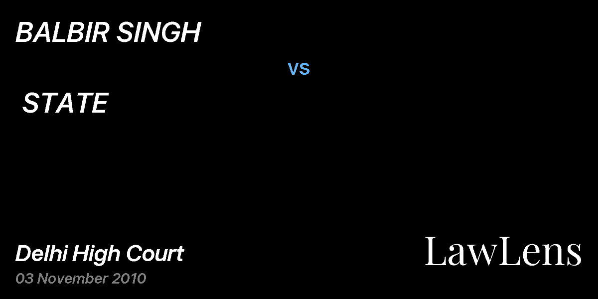 Preview image for BALBIR SINGH  vs.  STATE