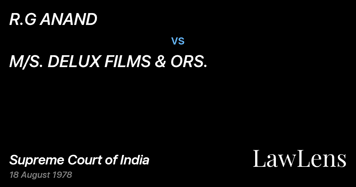 Preview image for R.G ANAND vs. M/S. DELUX FILMS & ORS.