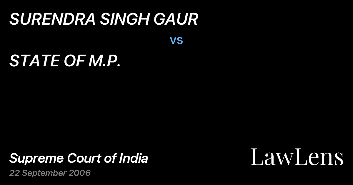 Preview image for SURENDRA SINGH GAUR vs. STATE OF M.P.