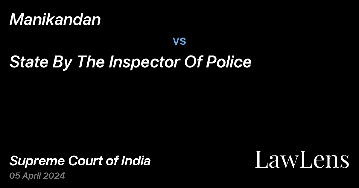 Preview image for Manikandan vs. State By The Inspector Of Police