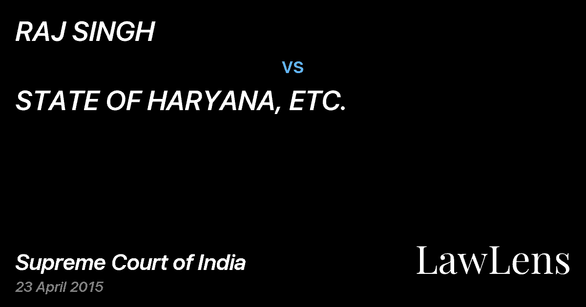 Preview image for RAJ SINGH vs. STATE OF HARYANA, ETC.