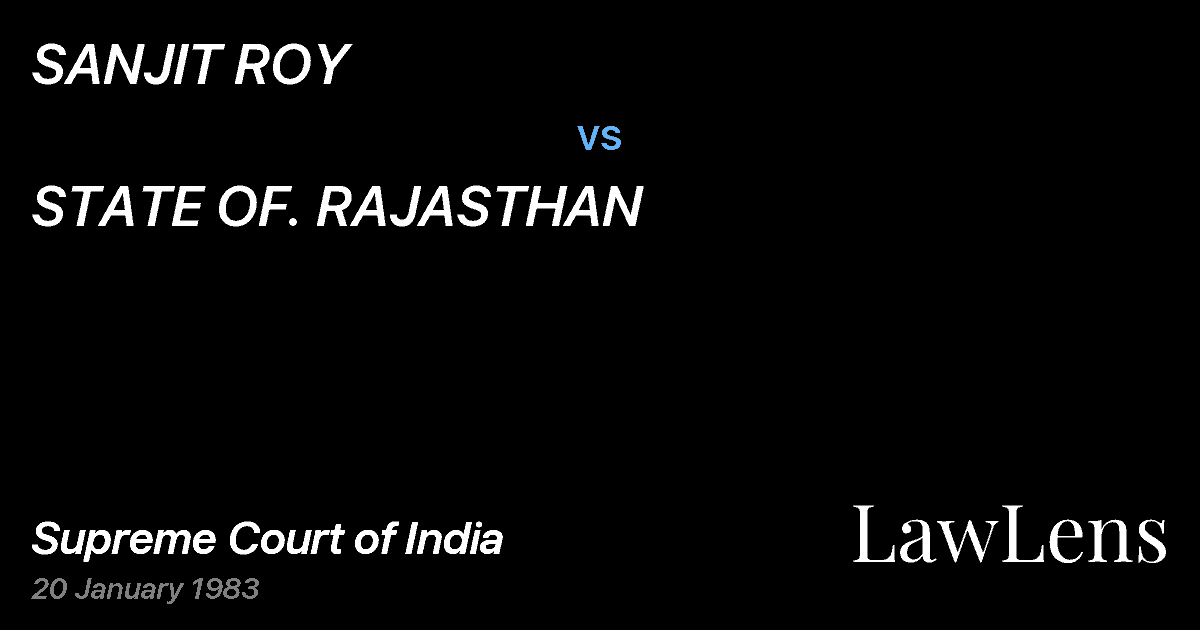 Preview image for SANJIT ROY vs. STATE OF. RAJASTHAN
