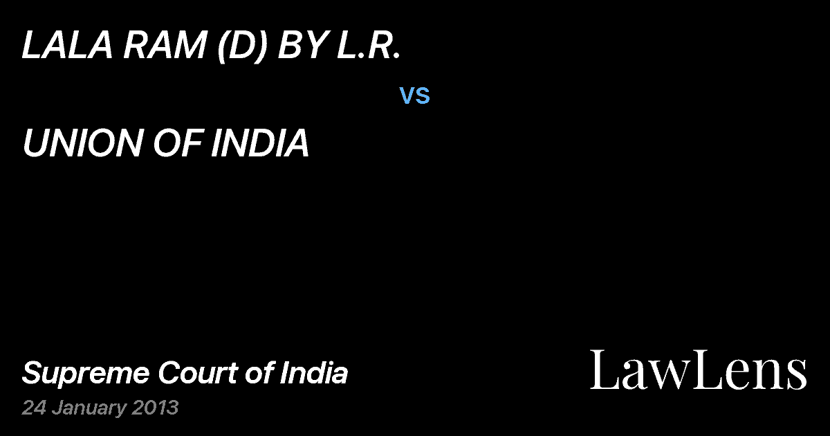 Preview image for LALA RAM (D) BY L.R. vs. UNION OF INDIA