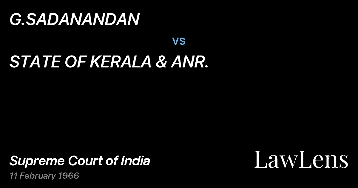Preview image for G.SADANANDAN vs. STATE OF KERALA & ANR.