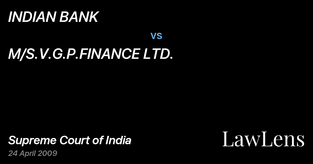 Preview image for INDIAN BANK vs. M/S.V.G.P.FINANCE LTD.