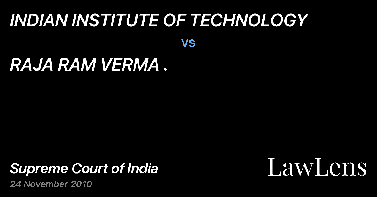 Preview image for INDIAN INSTITUTE OF TECHNOLOGY vs. RAJA RAM VERMA .