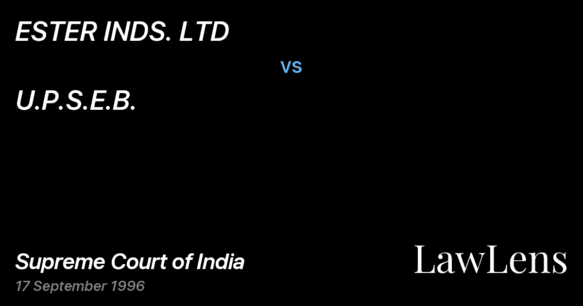 Preview image for ESTER INDS. LTD vs. U.P.S.E.B.