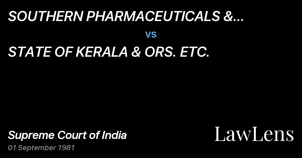 Preview image for SOUTHERN PHARMACEUTICALS & CHEMICALS TRICHUR & ORS. ETC. vs. STATE OF KERALA & ORS. ETC.