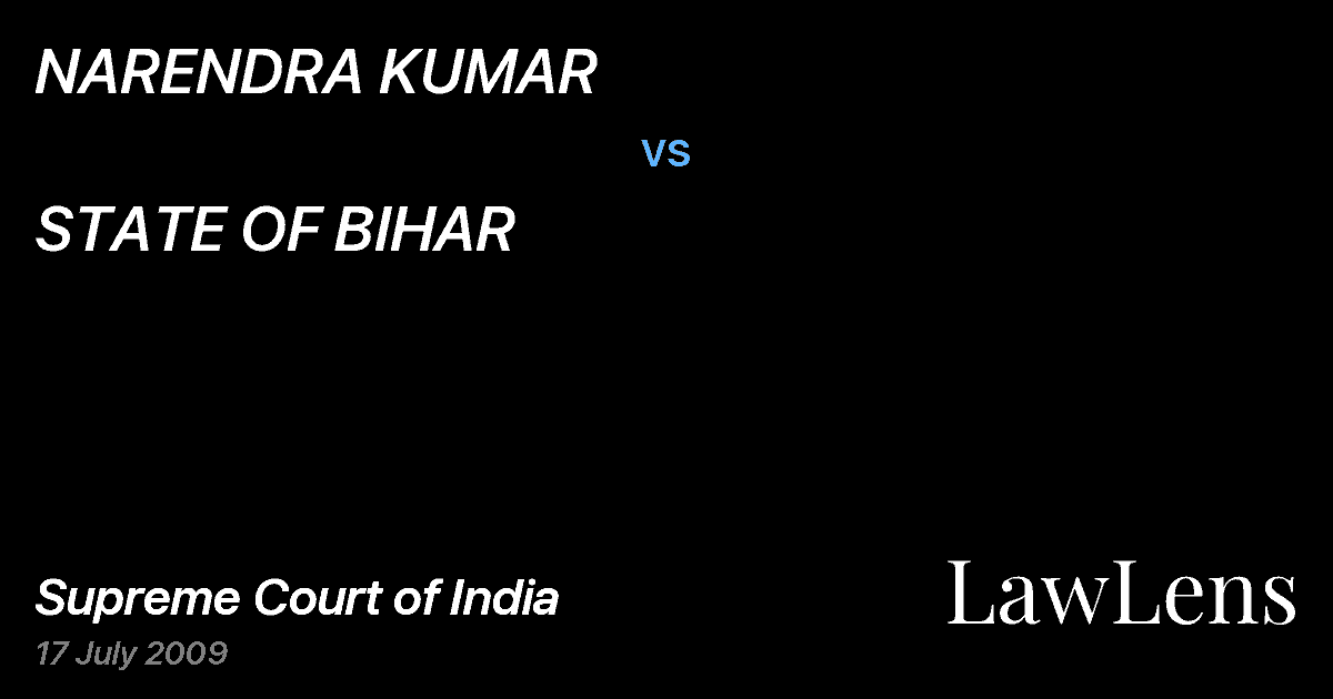 Preview image for NARENDRA KUMAR vs. STATE OF BIHAR