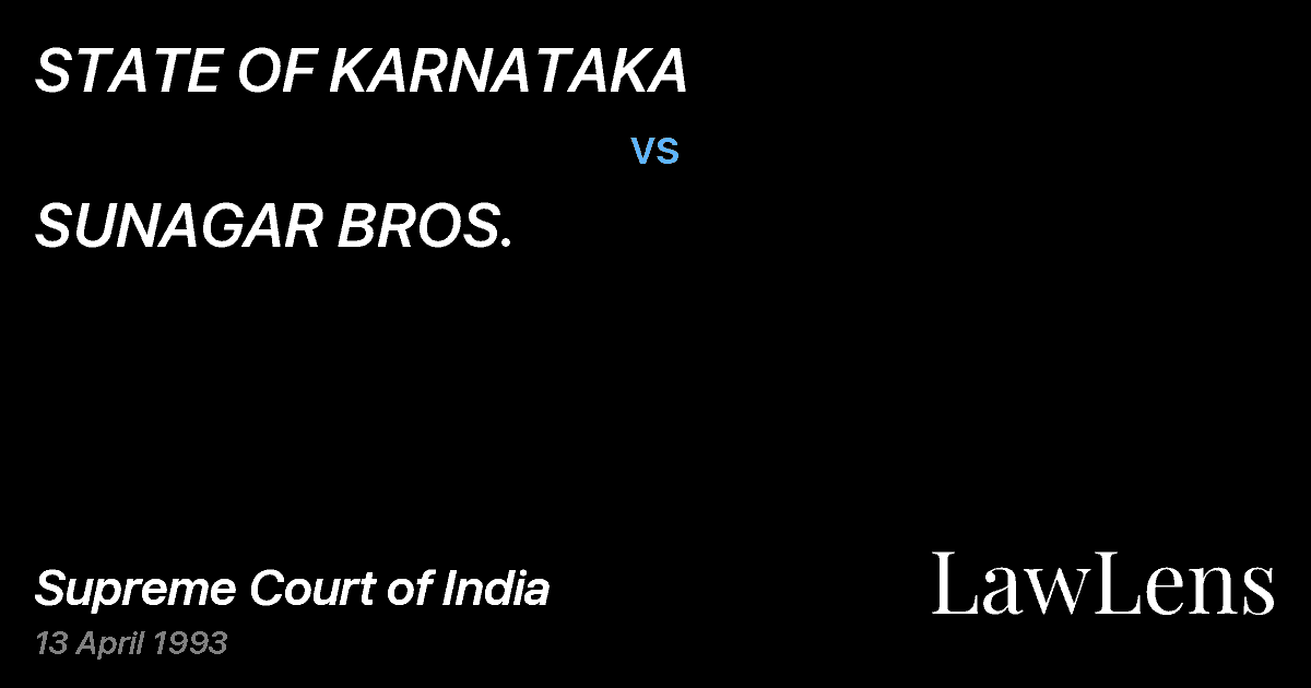 Preview image for STATE OF KARNATAKA vs. SUNAGAR BROS.