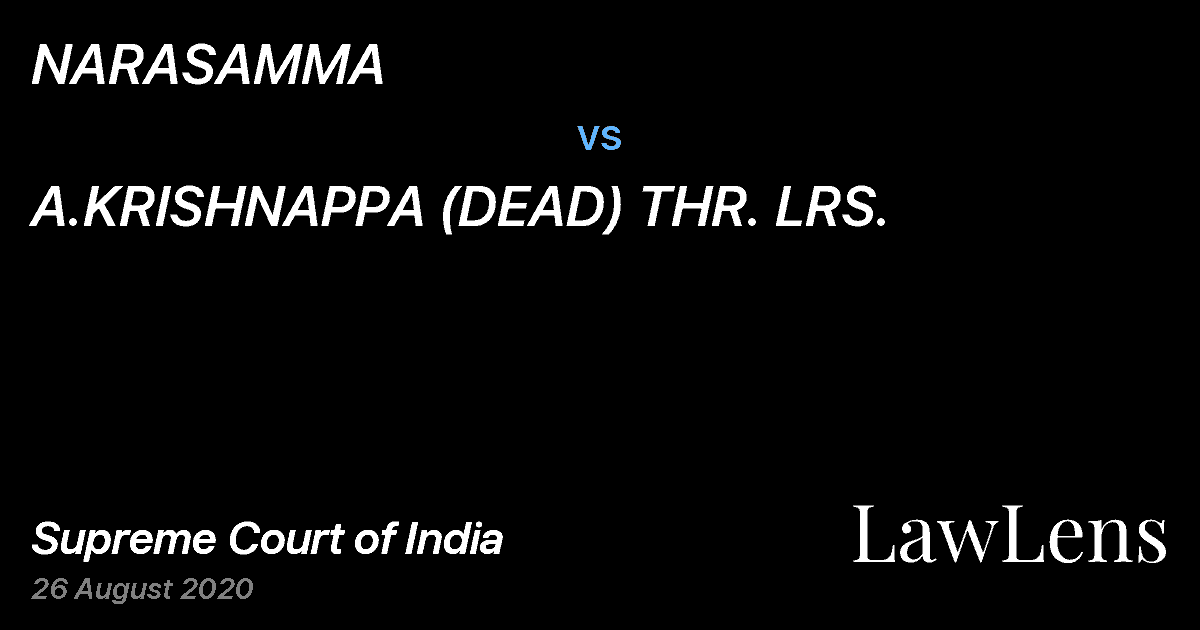 Preview image for NARASAMMA vs. A.KRISHNAPPA (DEAD) THR. LRS.
