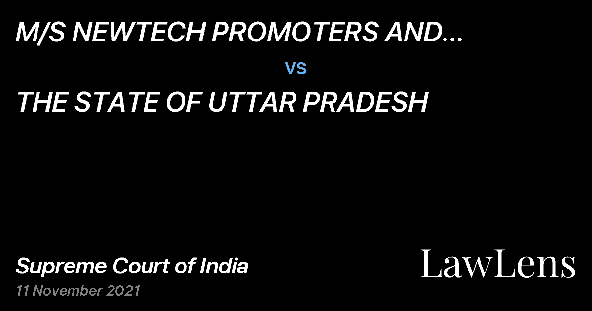 Preview image for M/S NEWTECH PROMOTERS AND DEVELOPERS PVT LTD. vs. THE STATE OF UTTAR PRADESH