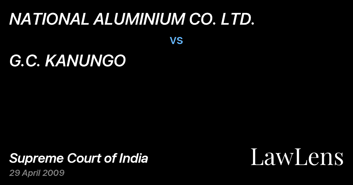 Preview image for NATIONAL ALUMINIUM CO. LTD. vs. G.C. KANUNGO
