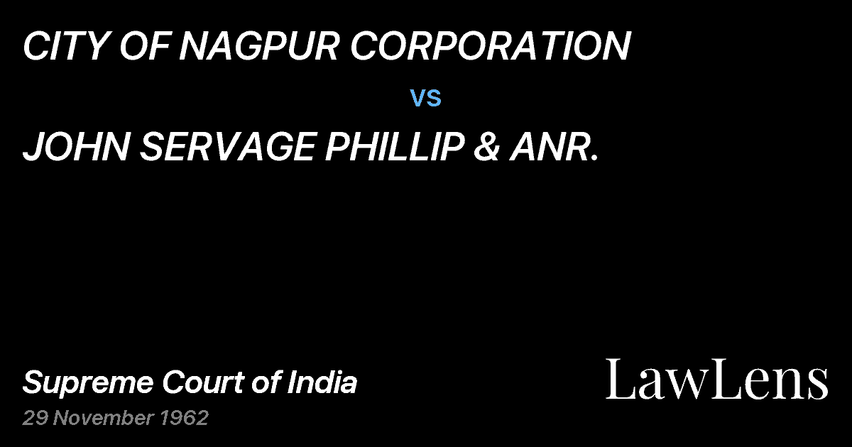 Preview image for CITY OF NAGPUR CORPORATION vs. JOHN SERVAGE PHILLIP & ANR.
