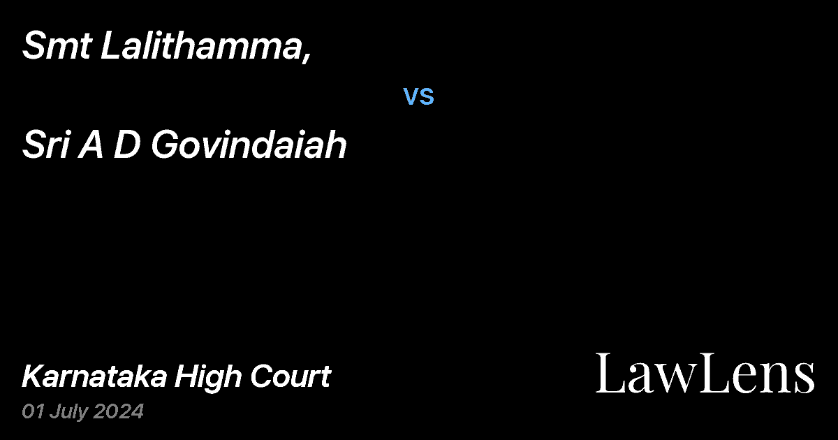 Preview image for Sri A D Govindaiah vs. Smt Lalithamma,