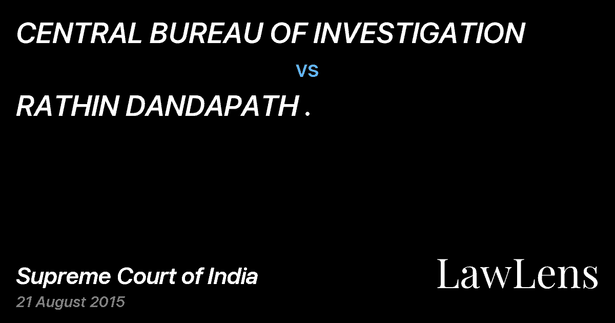 Preview image for CENTRAL BUREAU OF INVESTIGATION vs. RATHIN DANDAPATH .