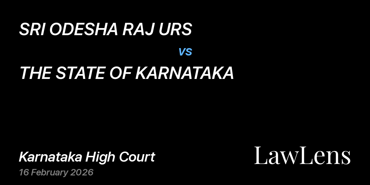 Preview image for SRI ODESHA RAJ URS vs. THE STATE OF KARNATAKA