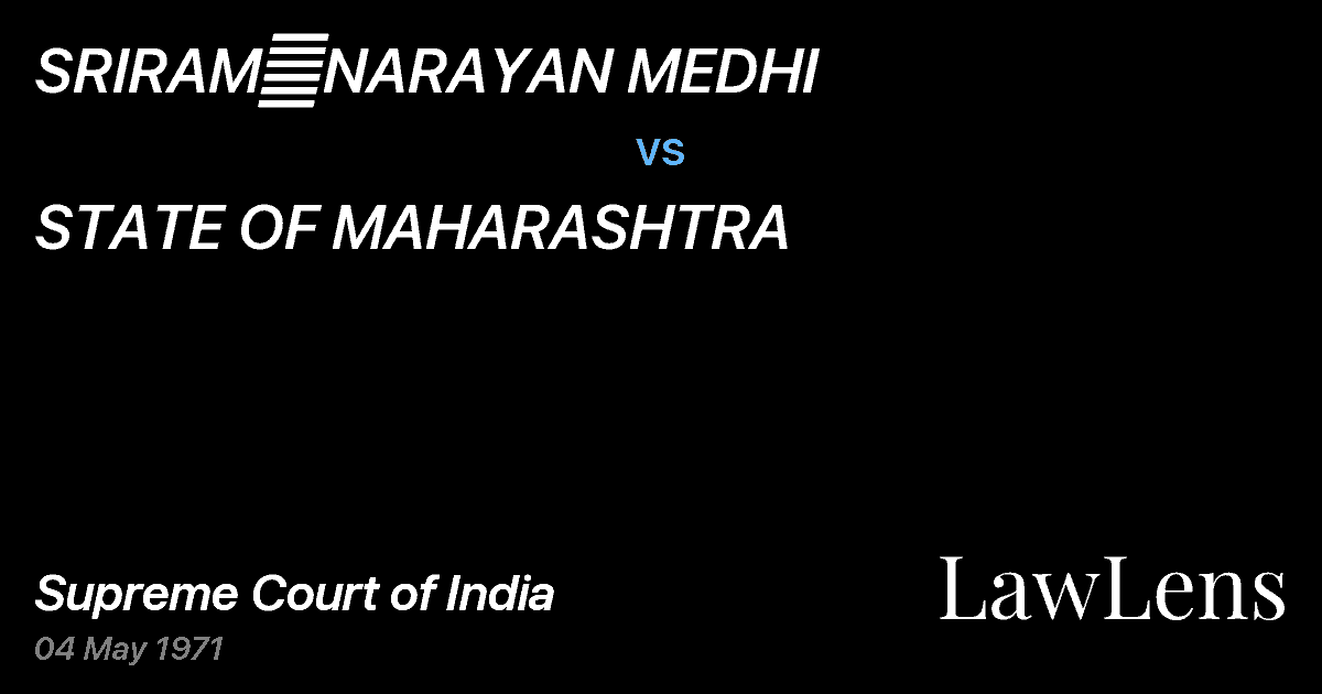 Preview image for SRIRAM	NARAYAN MEDHI vs. STATE OF MAHARASHTRA