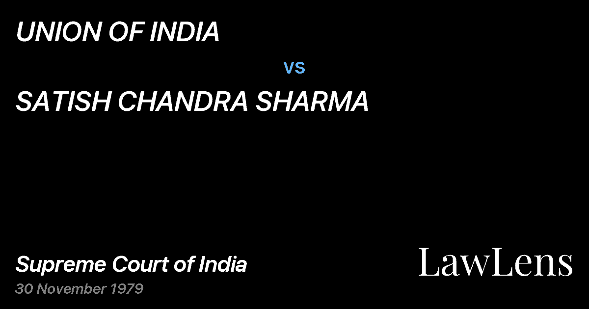 Preview image for UNION OF INDIA vs. SATISH CHANDRA SHARMA