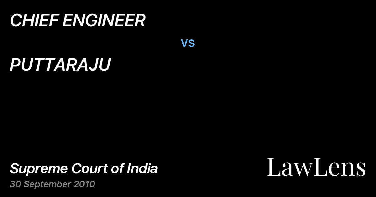 Preview image for CHIEF ENGINEER vs. PUTTARAJU