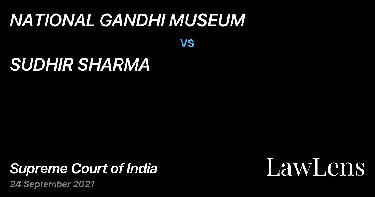 Preview image for NATIONAL GANDHI MUSEUM vs. SUDHIR SHARMA